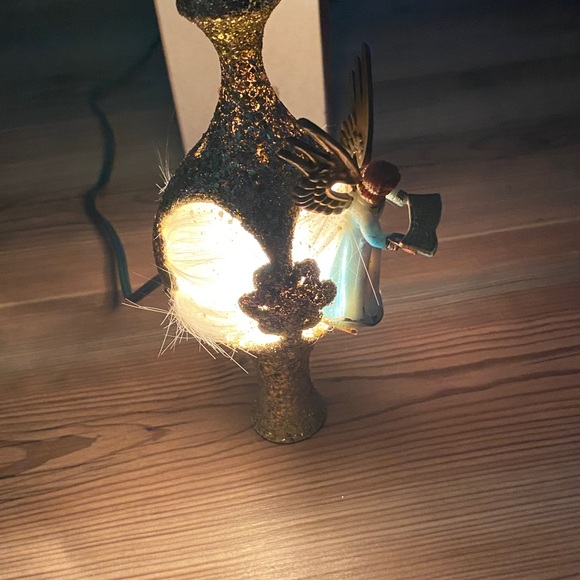 Vintage MCM Jewel Brite Lighted Christmas Tree Topper Angel Finial Spire - Picture 11 of 14